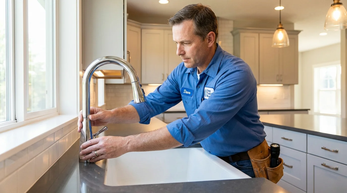 Kitchen faucet installation by Johns Plumbing LLC in Hidalgo